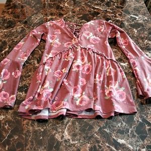 Altar'd State | Bell Sleeve Floral Print Boho Top